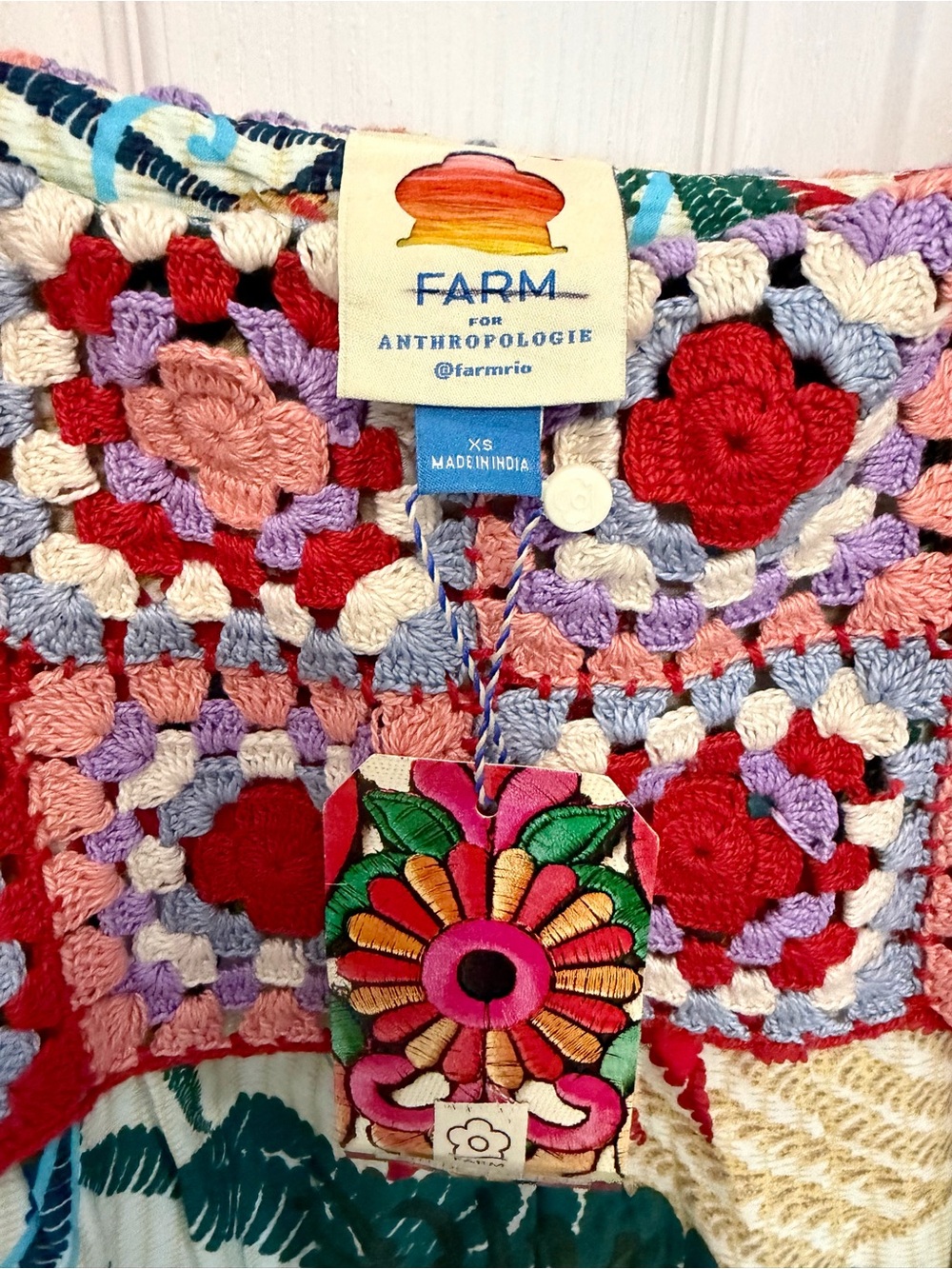 FARM Rio Tropical Patchwork Mini Dress in Multi-Color - Picture 3 of 6